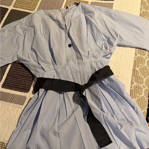 Zara Light Blue Shirt with Black Belt